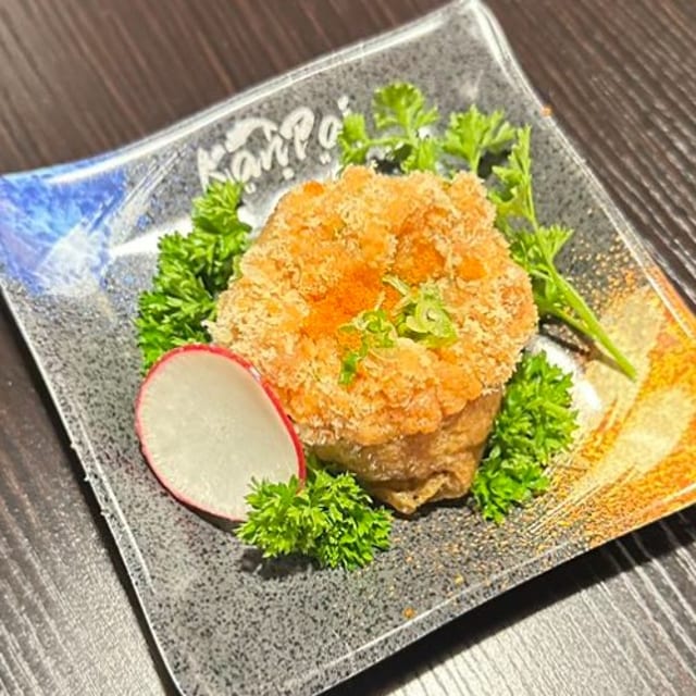 Spicy Salmon Inari Sushi🌶🐟.