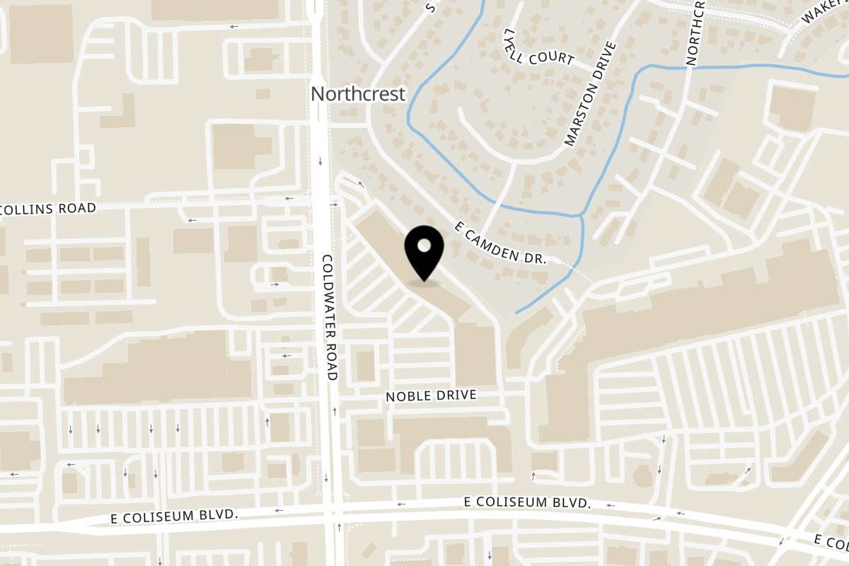 Map showing the location of Kanpai Sushi on 4710 Coldwater Rd in Fort Wayne